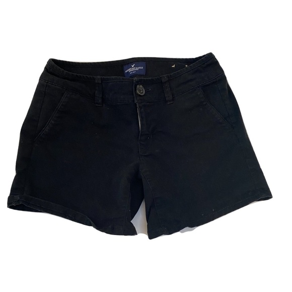 American Eagle Outfitters Pants - American Eagle black midi stretch shorts size 0